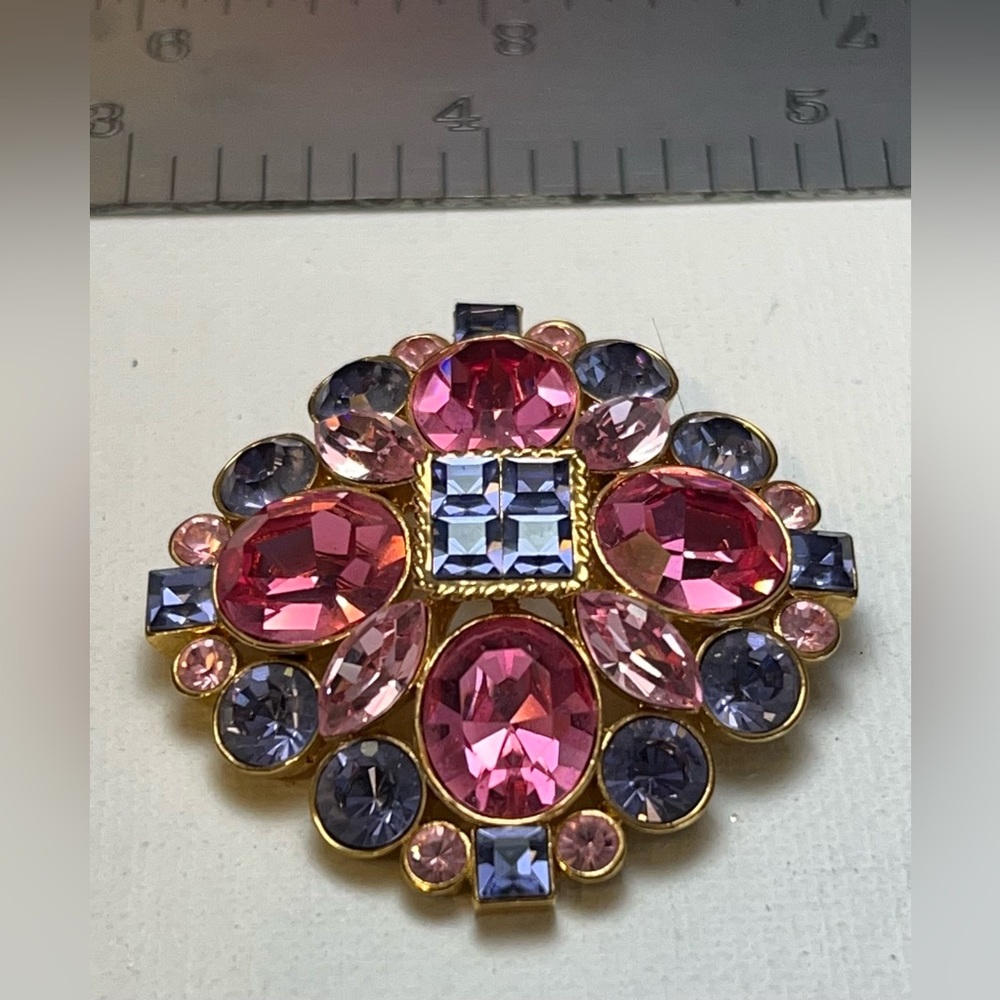Joan Rivers Vintage Pastel Springtime Brooch Gold Tone BEAUTIFUL J8